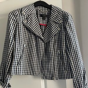 J Crew gingham Moto jacket Size 6